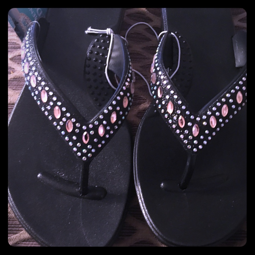 Black small wedge sandal 7/8